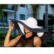 H3344-Two Tone Oversize Wide Straw Hat Online Hot Sale