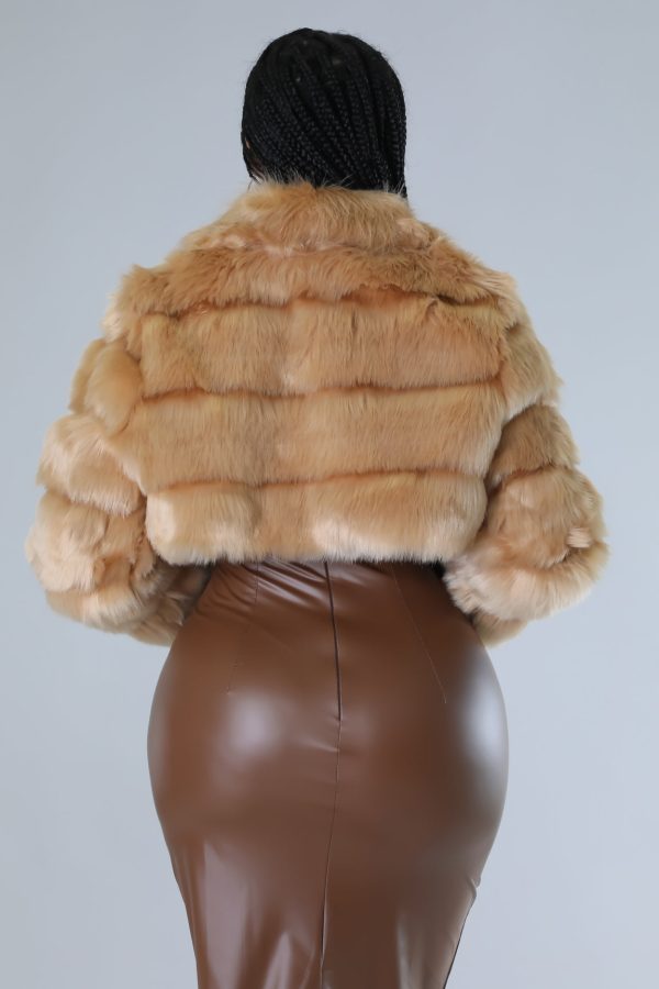 HDJ29414P - FAUX FUR CROP JACKET Discount