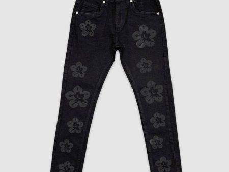 EVO-330108K-Kid s Flower Denim Jeans Online now