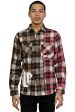 KLP-KW5100-2-Tone Embro & Print Flannel Shirt Online Sale