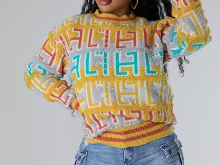 SW9689P - KNIT PATTERN SWEATER Supply