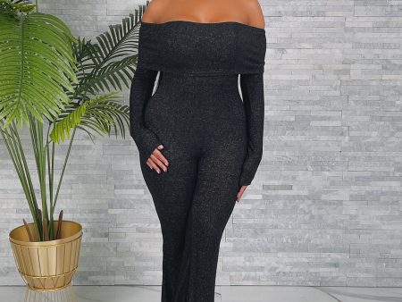 2434EXH - OFF SHOULDER LS JUMPSUIT (PLUS) Hot on Sale