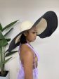 H3344-Two Tone Oversize Wide Straw Hat Online Hot Sale