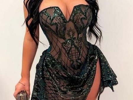 D52477H - SEQUIN MINI DRESS Hot on Sale