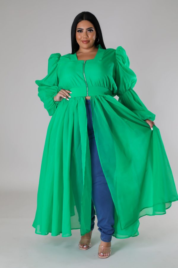 27038XP- MESH PUFF SLEEVE LONG TOP (PLUS) Hot on Sale