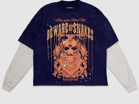 NOR-GN4092-Beware Of Snakes Crop LS Tee For Cheap