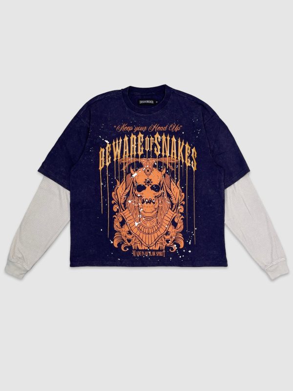 NOR-GN4092-Beware Of Snakes Crop LS Tee For Cheap