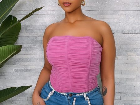 MN1224AP-Strapless Ruched Corset Top Online