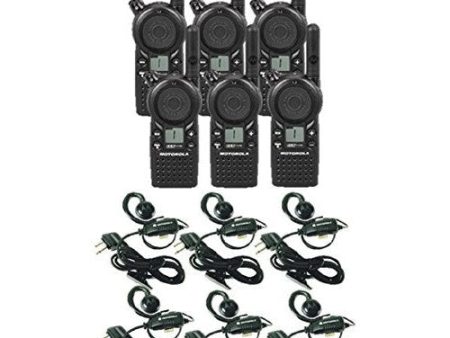 6 Pack of Motorola CLS1110 Walkie Talkie Radios with Headsets Hot on Sale