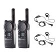 2 Pack of Motorola CLS1110 Radios with 2 Push To Talk (PTT) HKLN4604 earpieces. For Sale