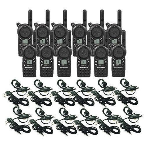 12 Pack of Motorola CLS1110 Walkie Talkie Radios with Headsets For Sale